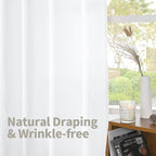 YoungsTex 40 Inch Length White Linen Curtains - Image 5