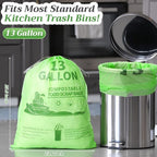 Amyhill 100 Count Compostable Kitchen Trash Bags 13 Gallon Compostable - Image 2
