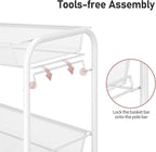 TOOLF 3-Tier Metal Rolling Cart, Mesh Wire Easy Assemble Utility Cart, Storage - Image 3
