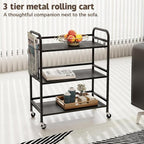 HDANI 3 Tier Metal Rolling Utility Cart, High Capacity Multi Purpose Heavy Duty - Image 3