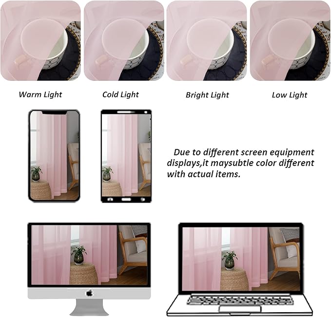 Chyhomenyc Sheer Valances for Windows, Small Window Curtains for Living Room - Image 5
