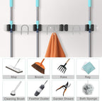 Mop Broom Holder Wall Mount, 2 Packs Silver Stainless Steel Tool Storage - Image 6