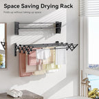 APEXCHASER Clothes Drying Rack Wall Mount, Laundry Drying Rack, Accordion - Image 5