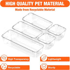 ValueMax 9 PCS Clear Plastic Drawer Organizers Set - Image 2