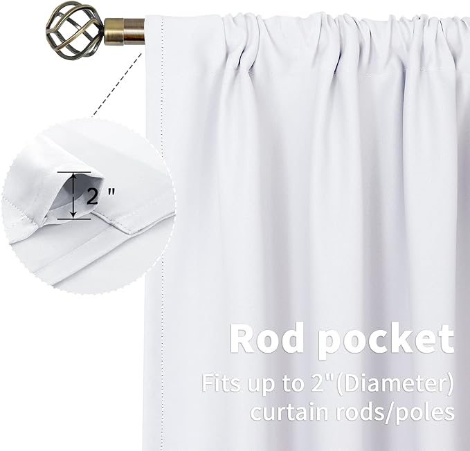 BGment Short White Curtains 36 Inches Length - Image 2