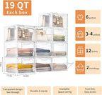 6 Pack Closet Organizers and Storage, Clothes Organizers and Storage, Plastic - Image 3