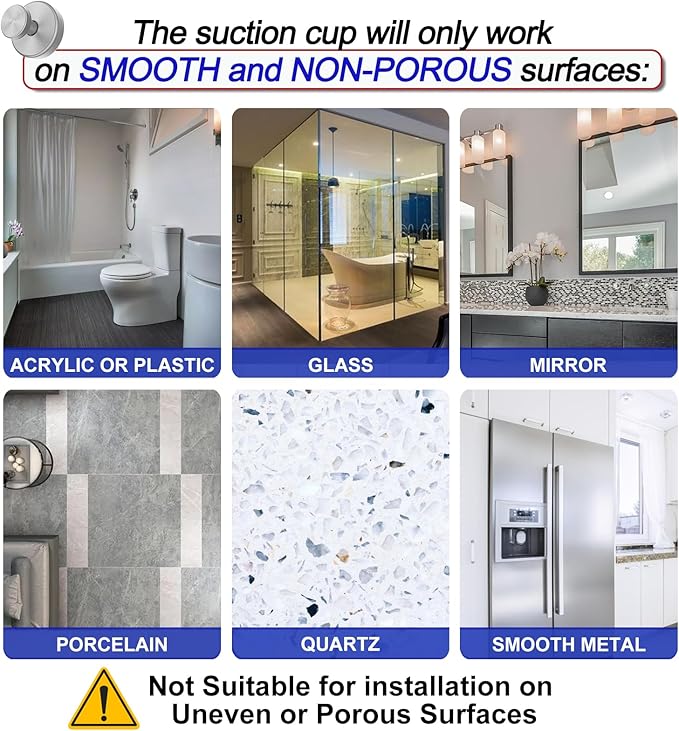 Suction Cup Hooks for Shower, Removable Towel Hooks for Bathroom Window Glass - Image 5