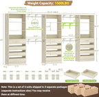 Aheaplus Closet System Set of 3, 138.5" Wood Closet Organizer System Tower - Image 7