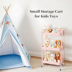3 Tier Pink Rolling Cart for Nursery & Laundry Room - Image 6