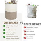 danpinera 79 L Large Laundry Basket, Tall Woven Cotton Storage Hamper - Image 3
