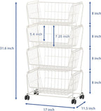 PUSDON Stackable Metal Storage Carts, Dual Use Shelf - Image 7