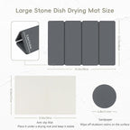 Large Stone Dish Drying Mat for Kitchen Counter, HQAUT 24×16" Collapsible Quick - Image 2