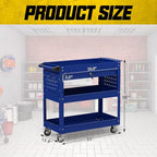 3 Tier Rolling Tool Cart with Drawers, 450 LBS Capacity Tool Cart on Wheels - Image 6