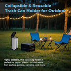 Collapsible Trash Bag Holder Portable Garbage Bin Holder Stand - Image 7