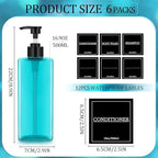 Tanlade 6 Pieces Shampoo and Conditioner Dispenser Bottles 16oz Modern Shower - Image 2