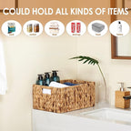 Wicker Baskets 2 Pack, Water Hyacinth Rectangular Storage Basket - Image 9