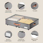 Under bed Storage With Wheels, Low profile 5.5 inches Height Storage Bins - Image 4