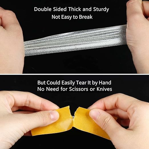 3Pack Double Sided Tape Heavy Duty, 2in x 66FT, Super Sticky Resistente Clear - Image 4
