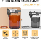 14 OZ Thick Candle Jars for Making Candles 12 Pcs, 3 Wick Empty Jars - Image 2