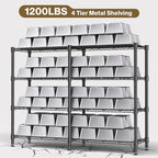 Himimi 4-Tier Heavy Duty Metal Storage Rack, 1200LBS Adjustable Wire Shelving - Image 6
