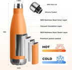 MEWAY 17oz Sport Water Bottle 12 Pack Vacuum Insulated Stainless Steel - Image 2