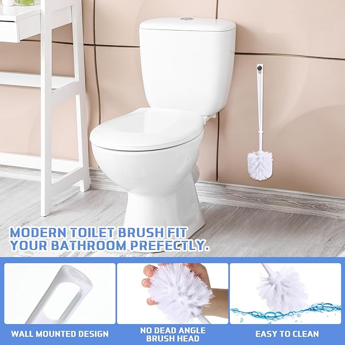 Mimorou 25 Pcs White Toilet Brush, Bathroom Toilet Bowl Brush, Soft Bristle - Image 3