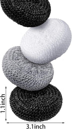 Blulu Plastic Dish Scrubbers for Dishes Pot Round Nylon Pad, Mesh Scouring Non - Image 2