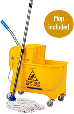 Mind Reader Bucket with Wringer and Mop Set, 22 Qt, Floor Cleaning, 16.25" L x - Image 2