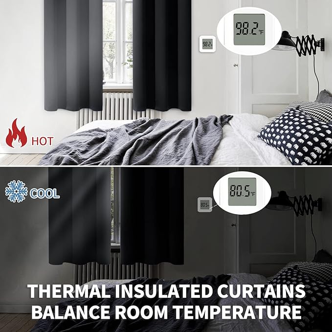 BGment Black Blackout Curtains 90 Inch Long - Image 3
