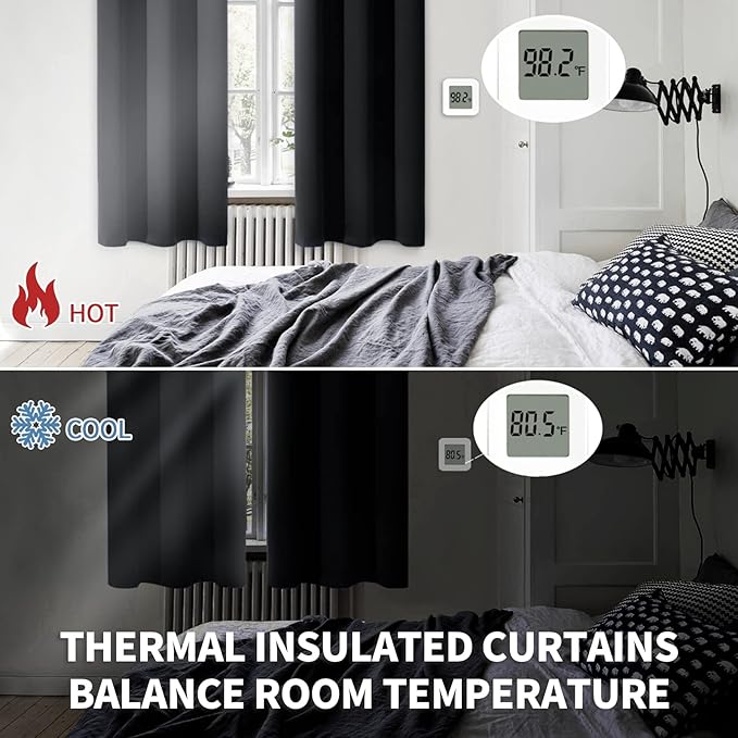 BGment Rod Pocket Blackout Curtains 48 Inches Length - Image 3