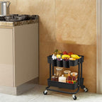 Melody House 2-Tier Utility Rolling Cart Storage Sofa Side Table - Image 6