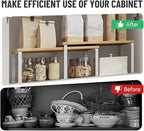 Cabinet Organizer Shelf, Kitchen Counter Storage, 2-Piece Set, Stackable Spice - Image 4