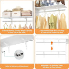 8FT Closet System with Shelves, Wall Mount Bedroom Wardrobe Walk-in Closet - Image 6