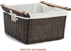 The Basket Lady Deep Pole Handle Wicker Storage Basket, 15 in L x 15.5 in W x - Image 2