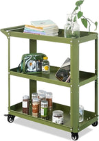 3 Tier Rolling Tool Cart with Lockable Silent Wheels, 330 LBS Capacity by ToolCart