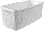 Curver Jute Decorative Plastic Organization and Storage Basket Perfect Bins - Image 3