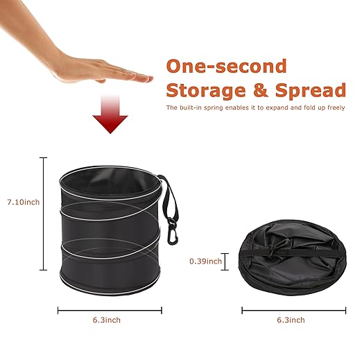 Ginsco 2Packs 1 Gallon New Leakproof Car Trash Can, Mini Trash Can Pop-up - Image 2