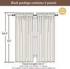 Chyhomenyc Light Green Sheer Curtains 63 Inches Long 2 Panels Set- Light - Image 3