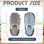 Jecery 2 Pair Microfiber Slippers Floor Cleaning Chenille Mop Slippers Base - Image 2