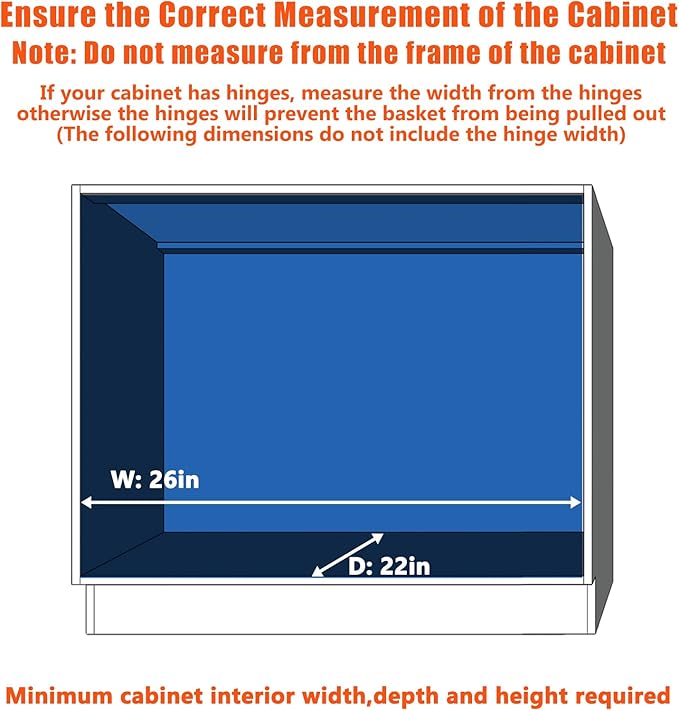 ROOMTEC Pull Out Cabinet Organizer, Cabinet Pull Out Shelves 25½" W x 21½" D - Image 4