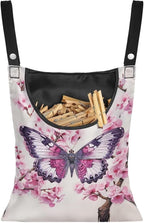 2 Pcs Clothes Pin Hanging Bag, Butterfly Clothes Pins Bag Holder Outdoor by Unknown
