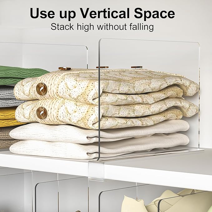 Shelf Dividers Purse Organizer for Closet: 16-Pack Acrylic Bag Storage - Image 4