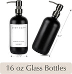 Emerson Essentials Glass Soap Bottle Dispensers, 2 Pack, Stainless-Steel Pumps - Image 2