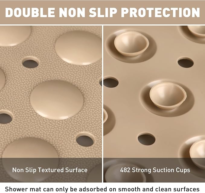 Shower Mat Non Slip: 47.2 x 31.5 Inch Extra Large TPE Shower Mats - Image 4