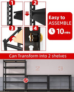 PrimeZone 35.5" x 12" x 72" Heavy Duty Storage Shelves - Image 9