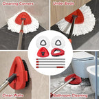 Spin Mop Handle Mop Heads Mop Base Mop Scruby Brush Replacement Sets Combo - Image 4