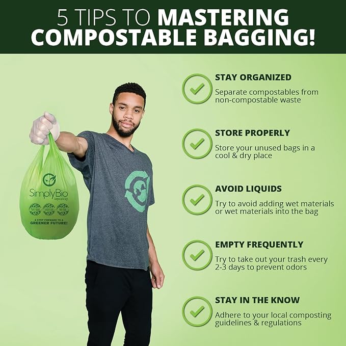 Simply Bio 3 Gallon Compostable Trash Bags Liners - Image 8