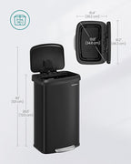 SONGMICS Kitchen Trash Can, 21 Gallon Stainless Steel Garbage Can, - Image 5