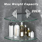 Corner Glass Shower Caddy 4 Pack 8MM-Thick Tempered Glass Shelf No Drilling - Image 4