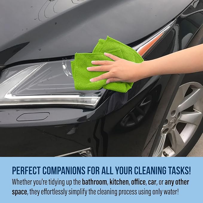 GREEN LIFESTYLE Chamois Cloth, Microfiber Cleaning Cloth 150 Pack, Borderless - Image 3